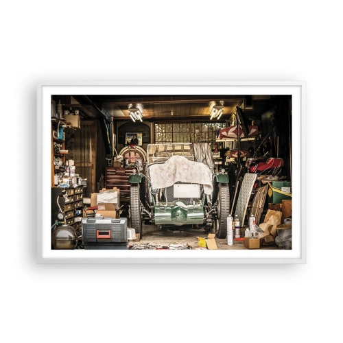 Poster in einem weißen Rahmen - Zurück in die Vergangenheit - 91x61 cm