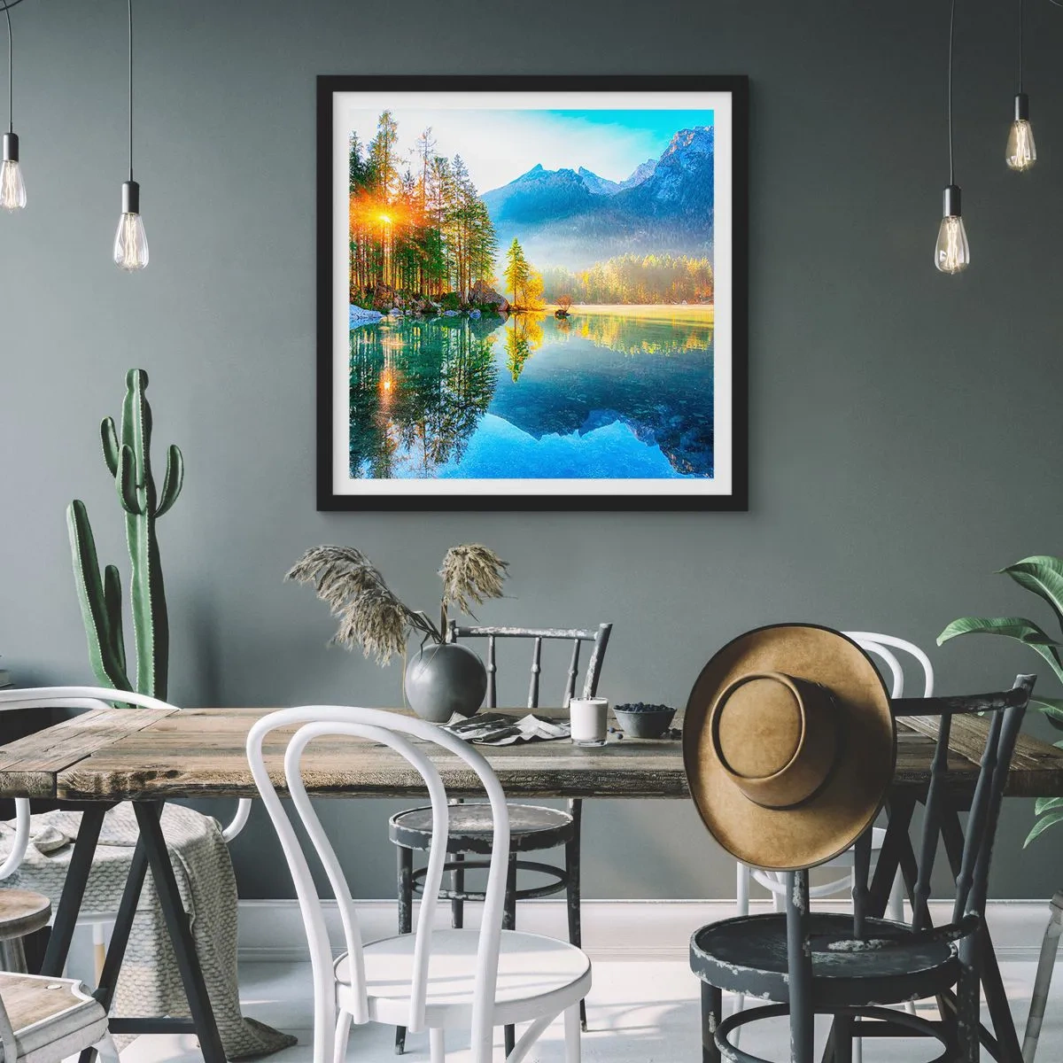 Poster in einem schwarzem Rahmen - Majestät und Süße - 60x60 cm