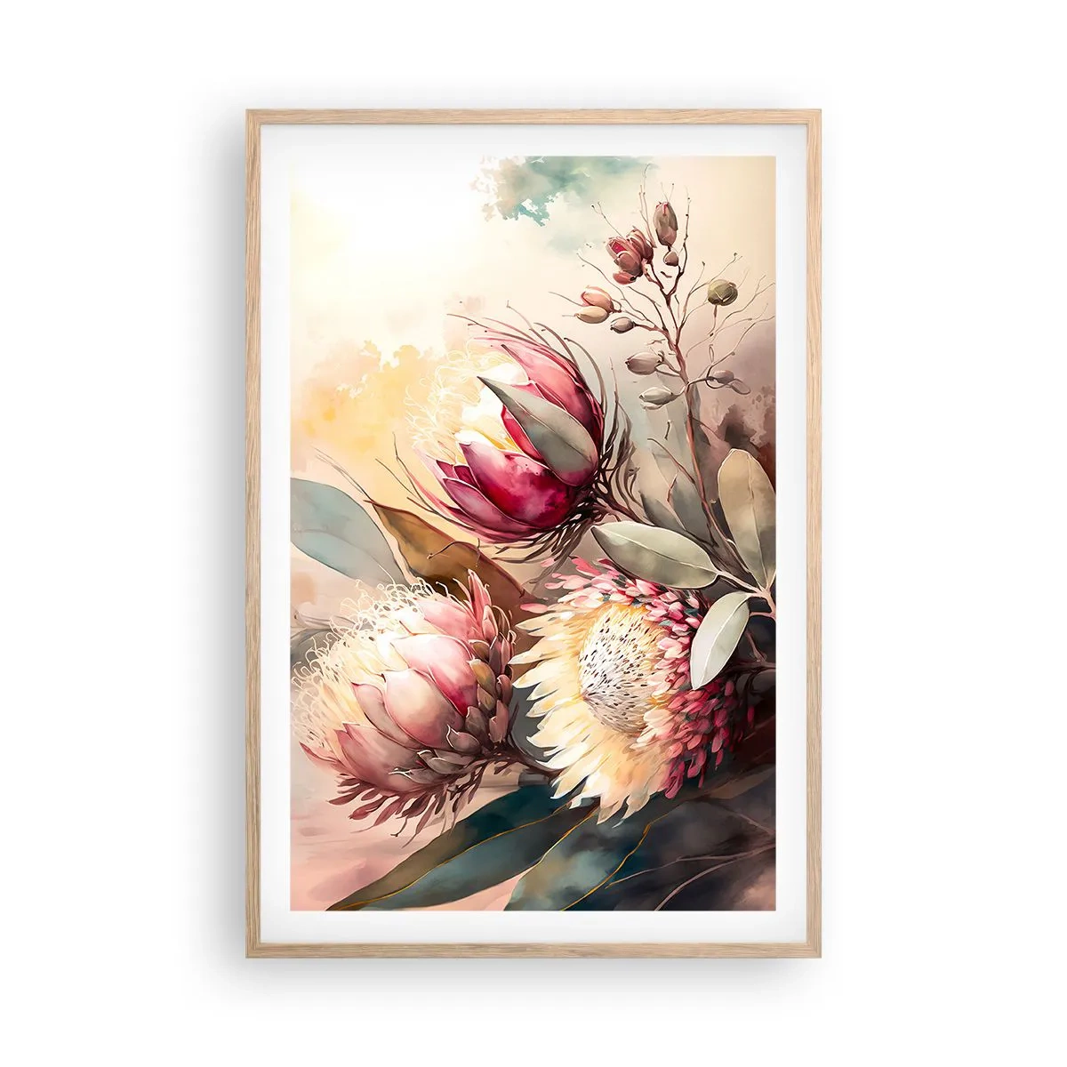 Poster in einem Rahmen aus heller Eiche - Im Profil und en face - 61x91 cm