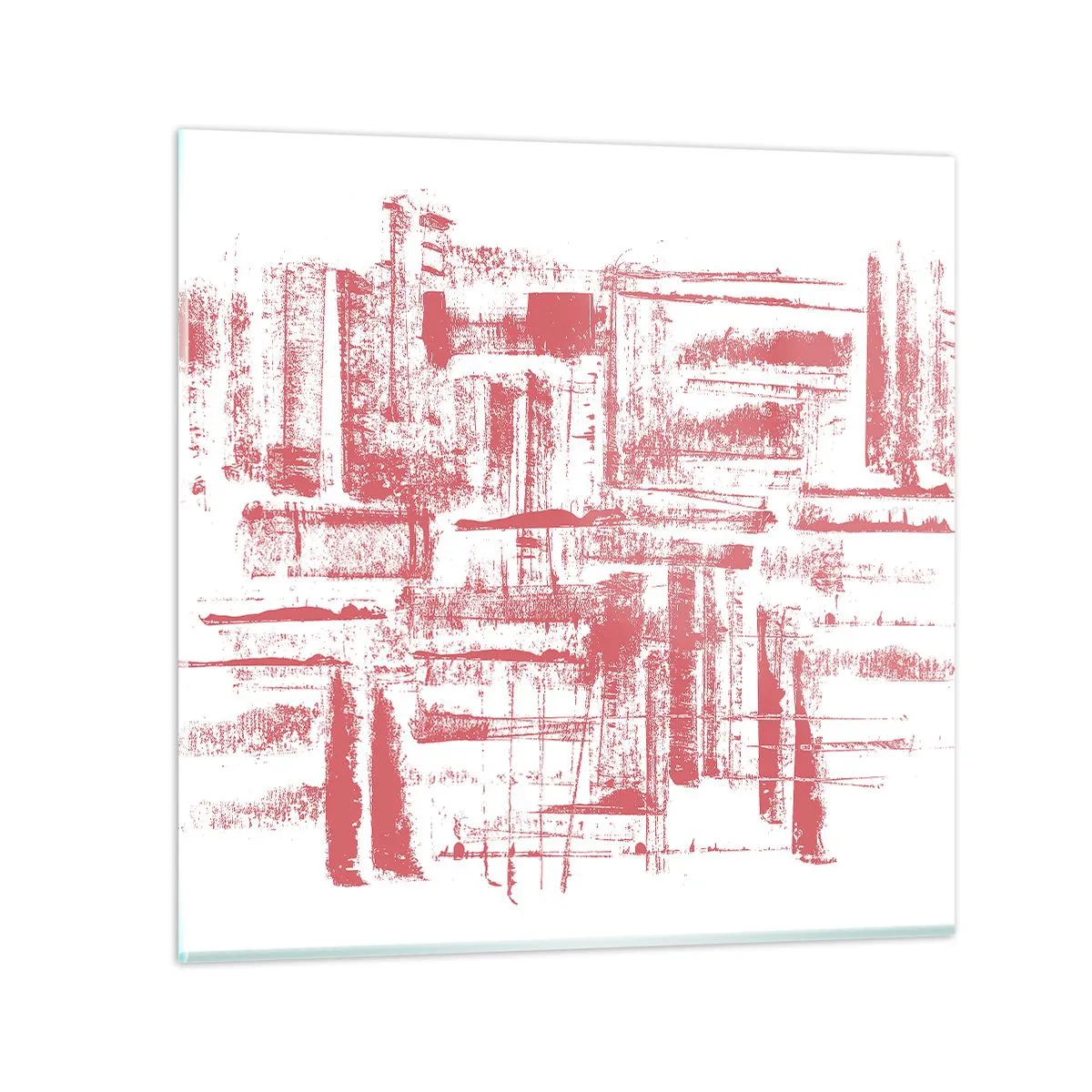 Glasbild - Bild auf glas - Die rote Stadt - 70x70 cm