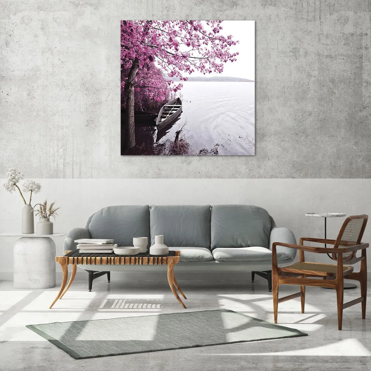 Glasbild - Bild auf glas - In rosa Stille - 60x60 cm