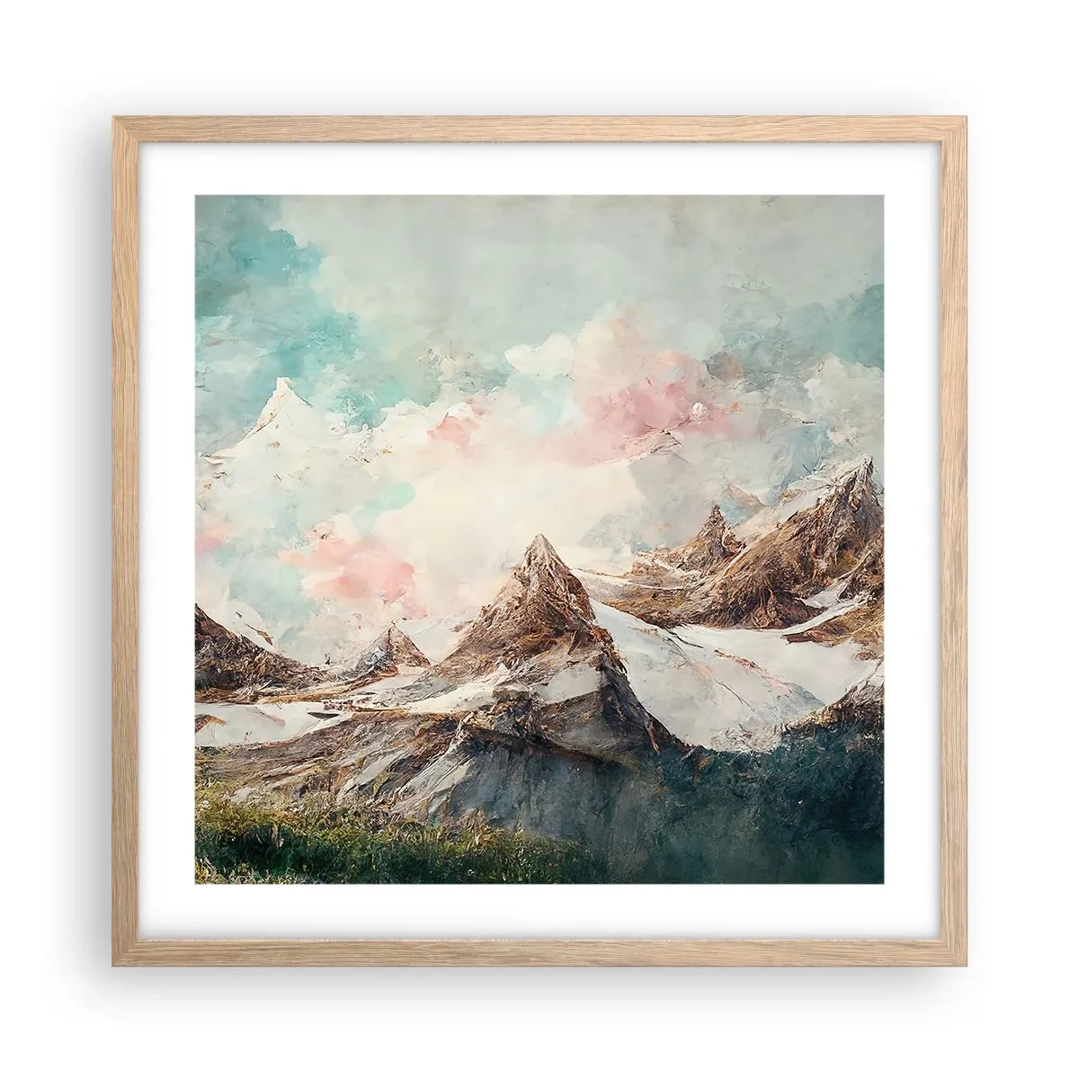 Poster in einem Rahmen aus heller Eiche - Felsklingen - 50x50 cm