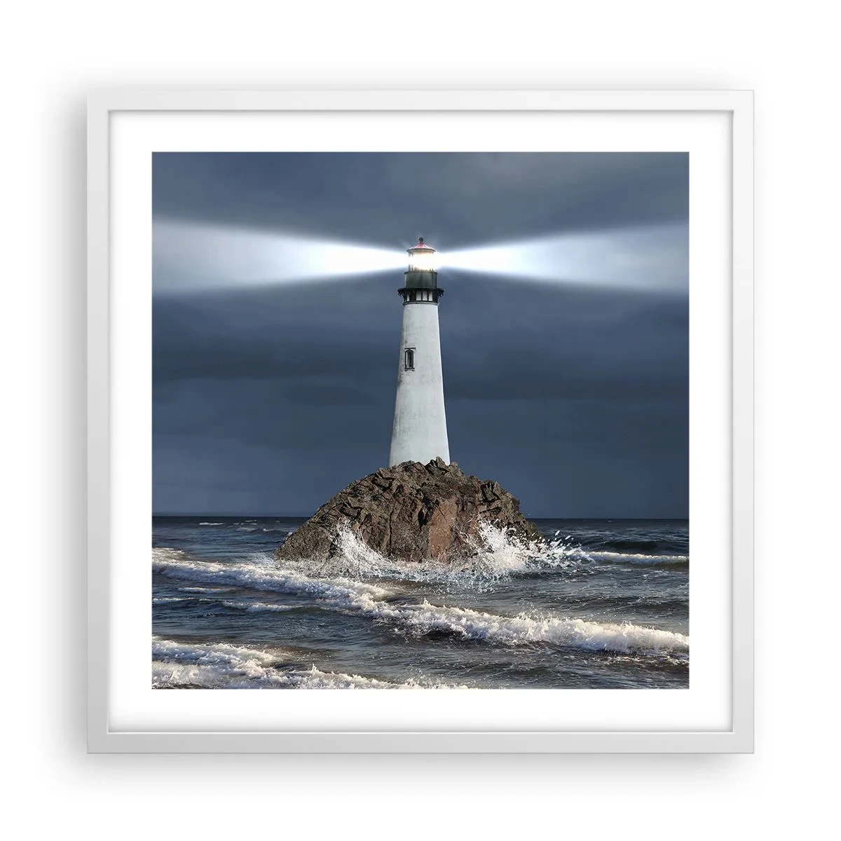 Poster in einem weißen Rahmen - Hier... hier... hier! - 50x50 cm