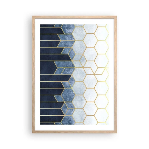 Poster in einem Rahmen aus heller Eiche - Komposition im synkopischen Rhythmus - 50x70 cm