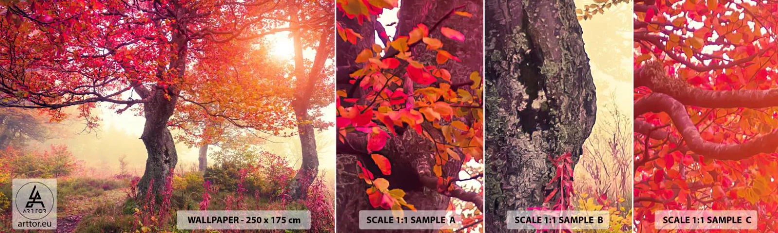 Fototapeten Muster Selbstklebend Deluxe Sticker - Blühende Raserei - Landschaft, Park, Blumen - 100x30 cm