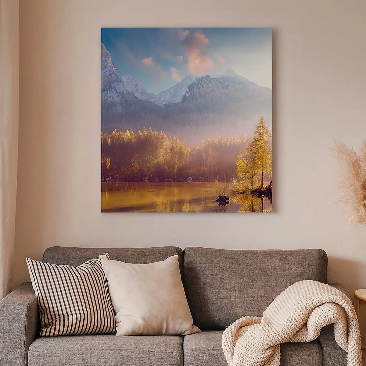 Bild auf Leinwand - Leinwandbild - In den Bergen und Tälern - 30x30 cm