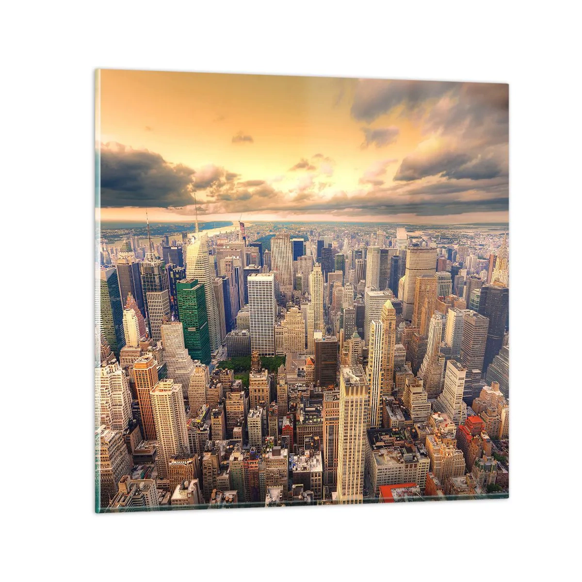 Glasbild - Bild auf glas - Vergoldete Metropole - 60x60 cm