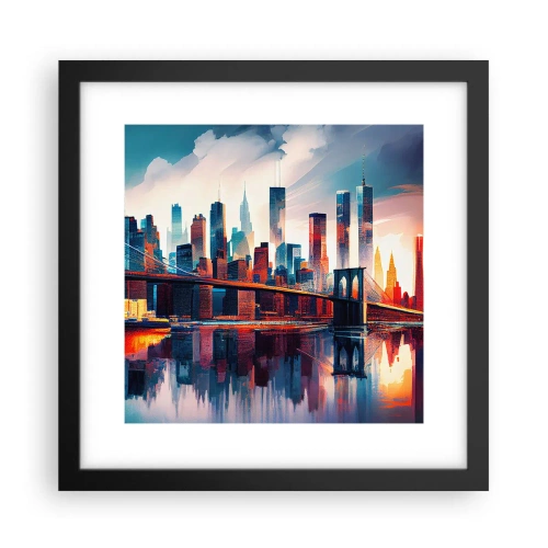 Poster in einem schwarzem Rahmen - Traumhaftes New York - 30x30 cm