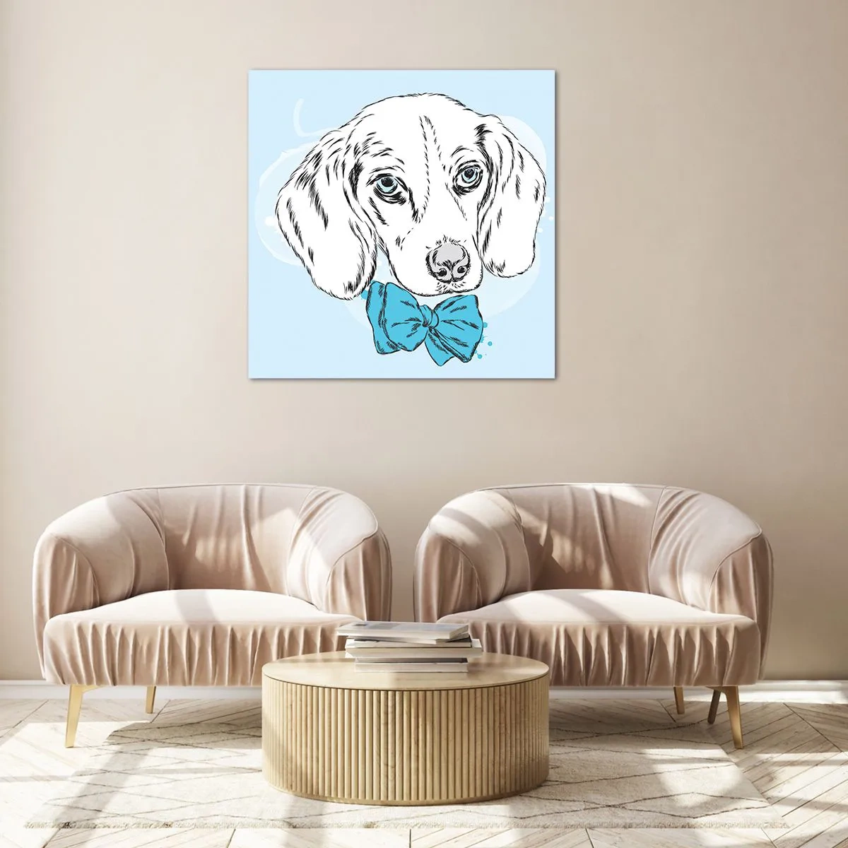 Glasbild - Bild auf glas - Hunde-Eleganz - 50x50 cm