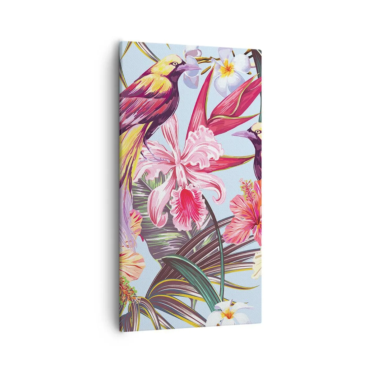 Bild auf Leinwand - Leinwandbild - Blütenblätter und Federn - 55x100 cm