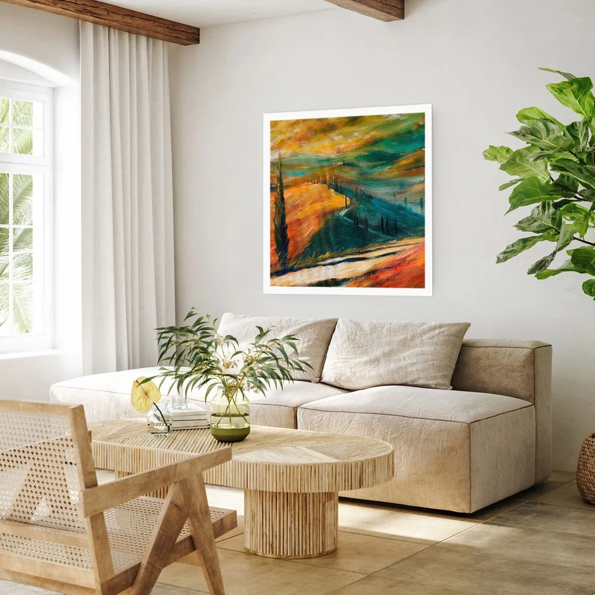 Poster - Toskanische Landschaft - 40x40 cm