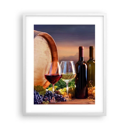 Poster in einem weißen Rahmen - Hier schmeckt das Leben - 40x50 cm