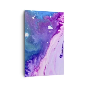 Bild auf Leinwand - Leinwandbild - Abstraktion in Lila- und Türkistönen, inspiriert von Kontrasten - 80x120cm - Yin und Yang - Moderne Wanddekoration für Wohnzimmer und Schlafzimmer ARTTOR