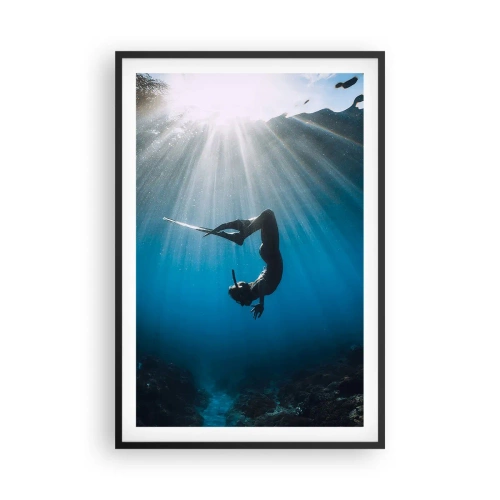 Poster in einem schwarzem Rahmen - Tanz unter Wasser - 61x91 cm