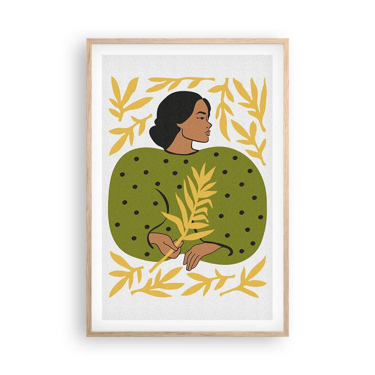 Poster in einem Rahmen aus heller Eiche - Hawaiianisches Mädchen - 61x91 cm