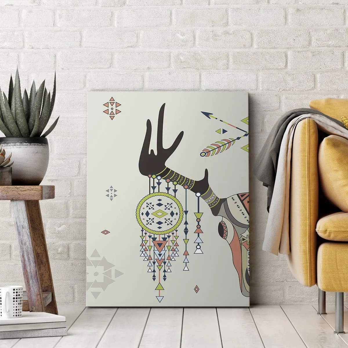 Bild auf Leinwand - Leinwandbild - Indische Jägertrophäe - 45x80 cm