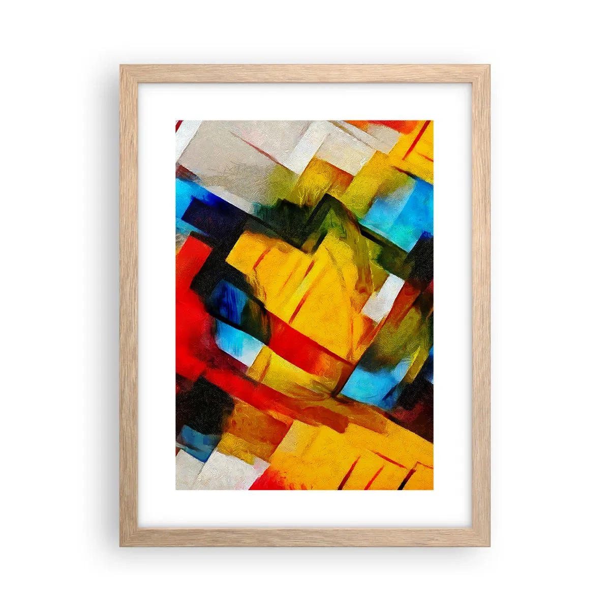 Poster in einem Rahmen aus heller Eiche - Ein bunter Interleaver - 30x40 cm