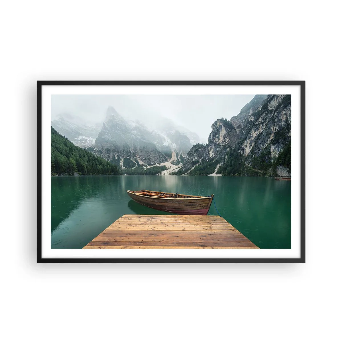 Poster in einem schwarzem Rahmen - Und die stolzen Felsen der Stirn - 91x61 cm