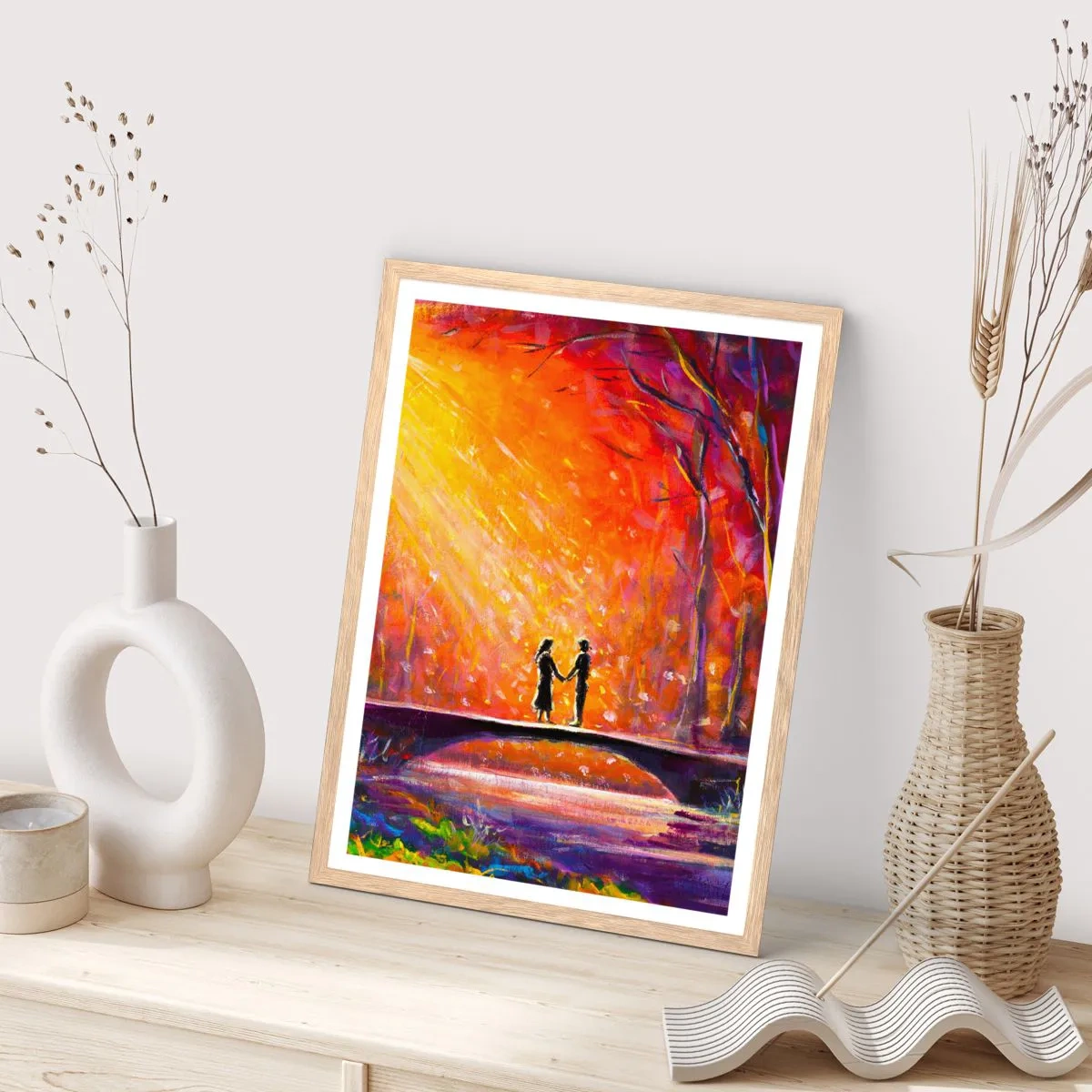 Poster in einem Rahmen aus heller Eiche - Der Himmel liebt sie auch - 40x50 cm