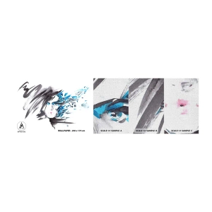 Fototapeten Muster Premium Canvas - Sinnliches Portrait in Grau und Blau - Frau, Das Gesicht einer Frau, Abstraktion - 100x30 cm