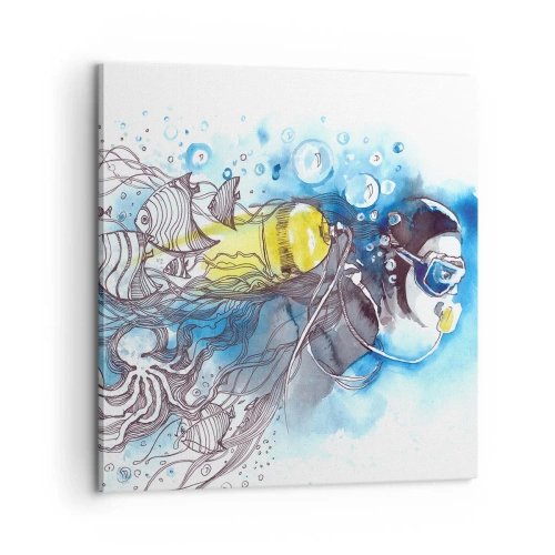 Bild auf Leinwand - Leinwandbild - Tolles Blau - 60x60 cm