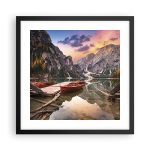 Poster in einem schwarzem Rahmen - Versprechen des Tages - 40x40 cm