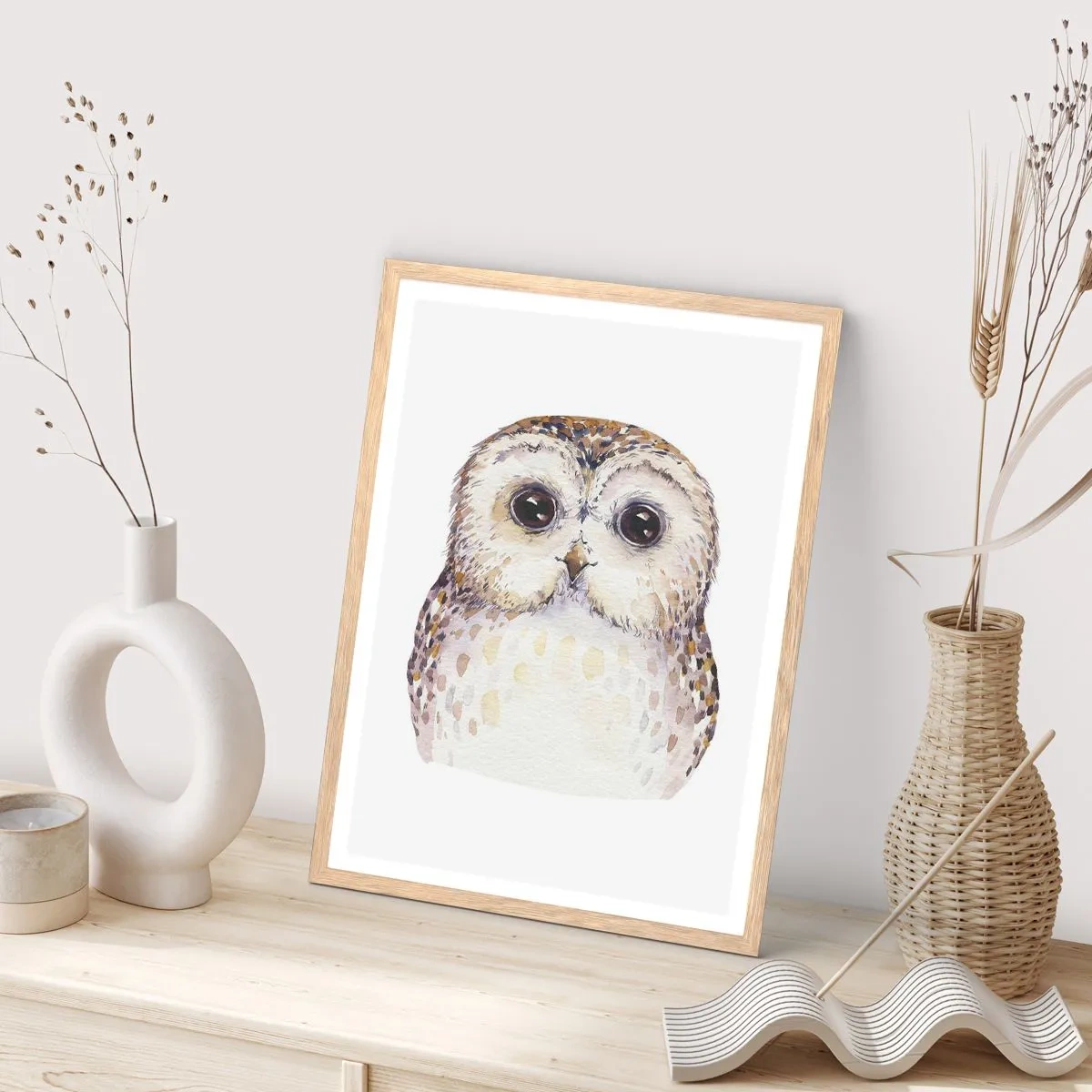 Poster in einem Rahmen aus heller Eiche - Schau mir in die Augen - 61x91 cm