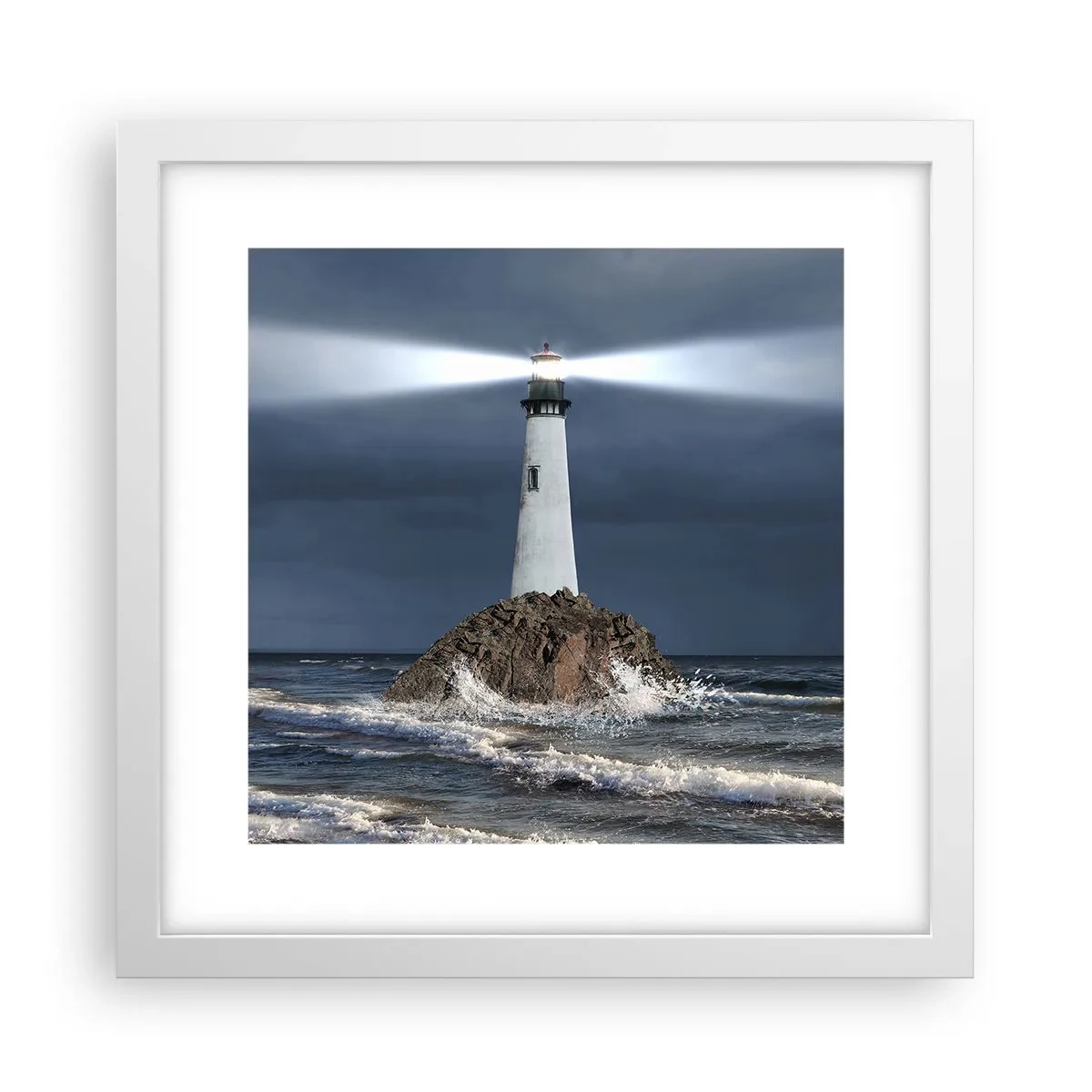 Poster in einem weißen Rahmen - Hier... hier... hier! - 30x30 cm