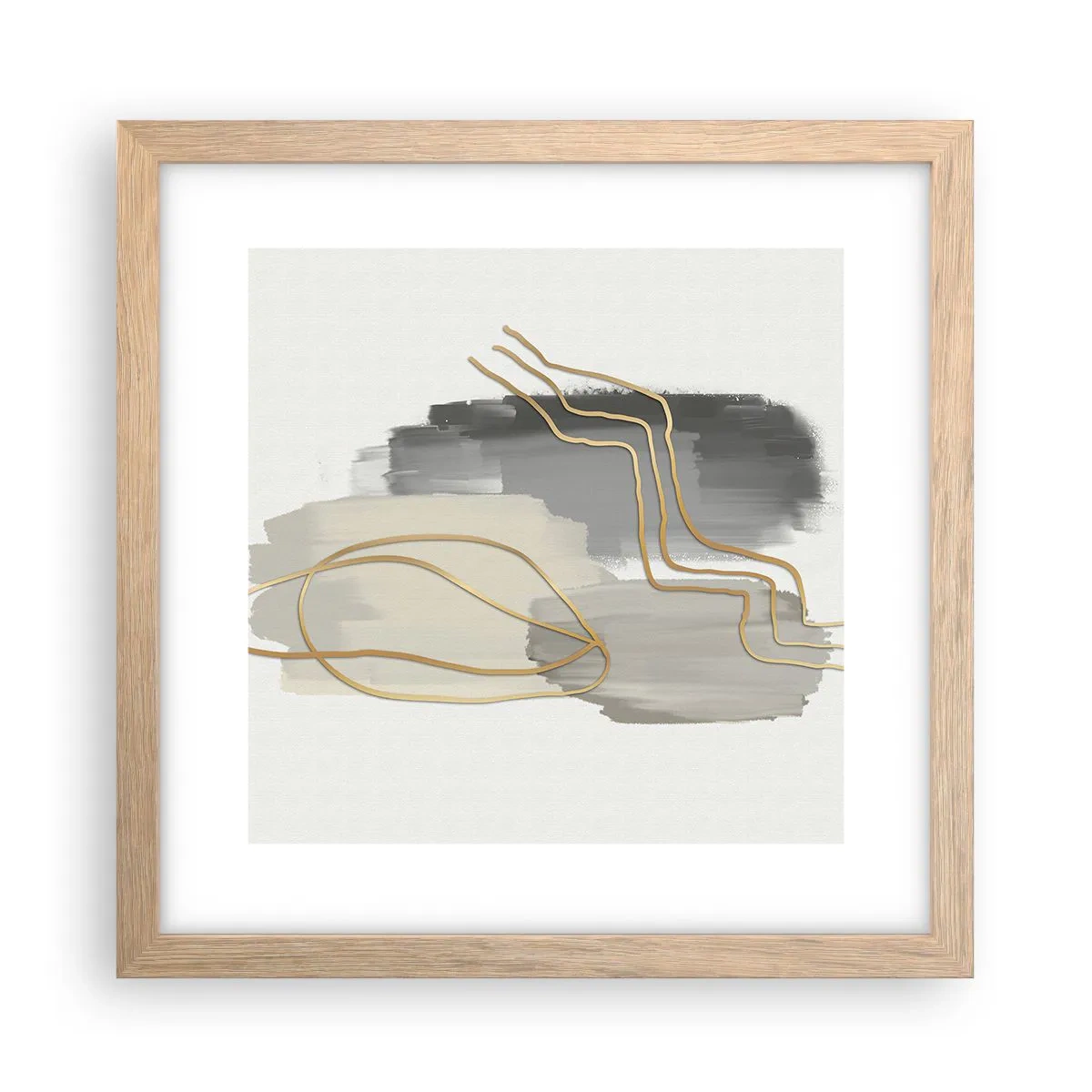 Poster in einem Rahmen aus heller Eiche - Dauer und Bewegung - 30x30 cm