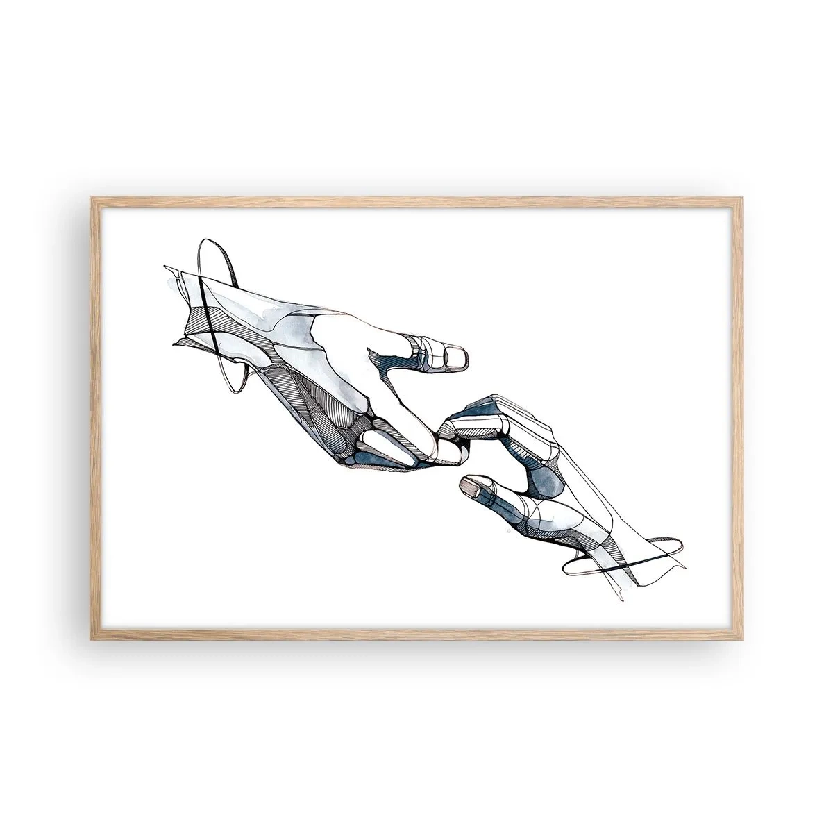 Poster in einem Rahmen aus heller Eiche - Eine gute Geste - 91x61 cm