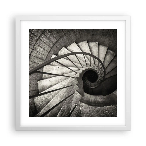 Poster in einem weißen Rahmen - Treppe hoch, Treppe runter - 40x40 cm