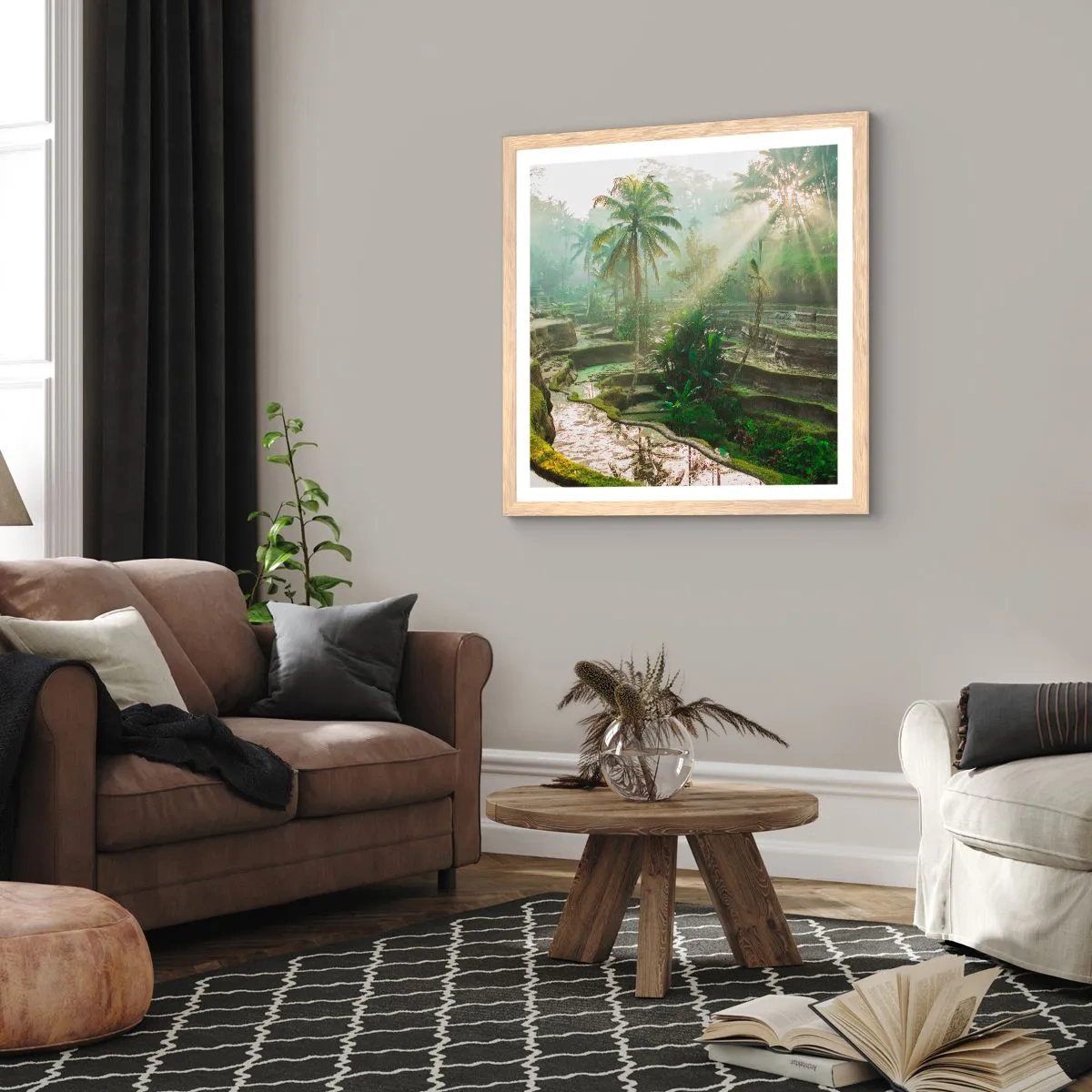 Poster in einem Rahmen aus heller Eiche - In der Sonne aufwachsen - 30x30 cm