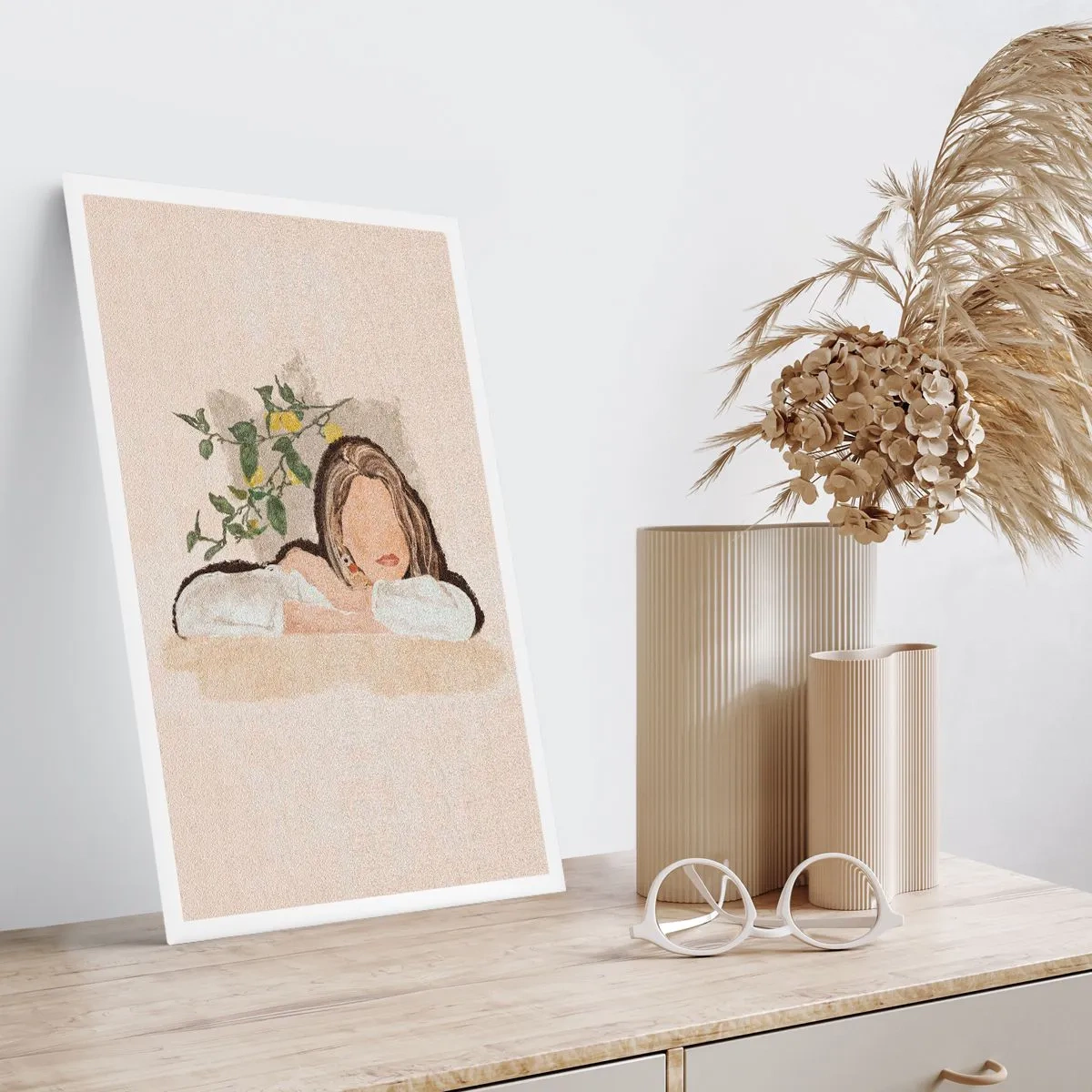 Poster - Eine nachdenkliche Figur inmitten der Natur - 50x70cm - Südländische Schönheit - Moderne Wanddekoration für Wohnzimmer und Schlafzimmer ARTTOR