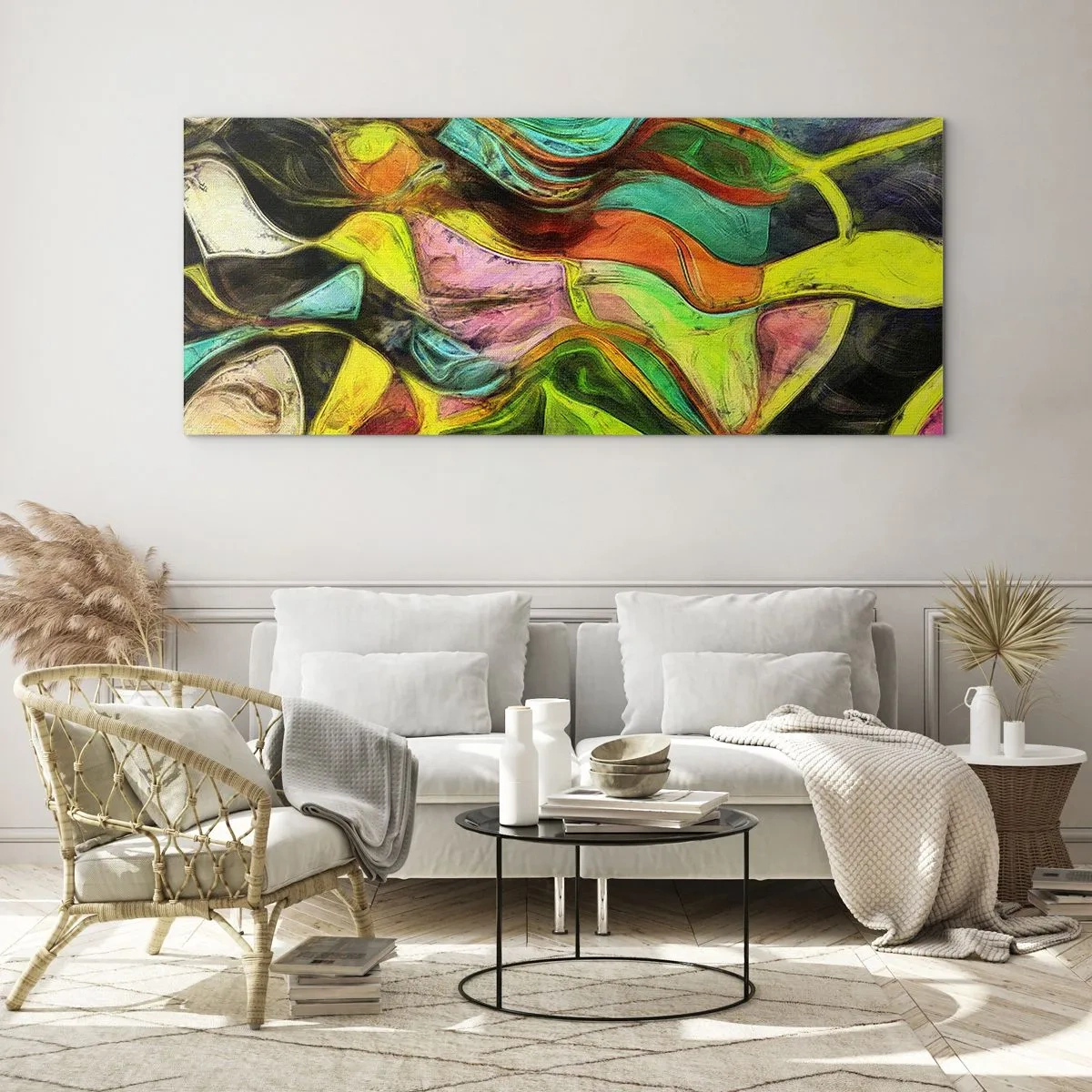 Glasbild - Bild auf glas - Bewegung ist Leben - 90x30 cm