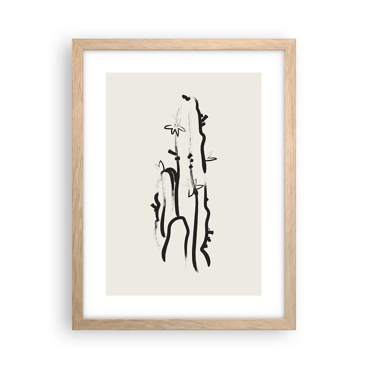 Poster in einem Rahmen aus heller Eiche - Blühendes Kraut - 30x40 cm