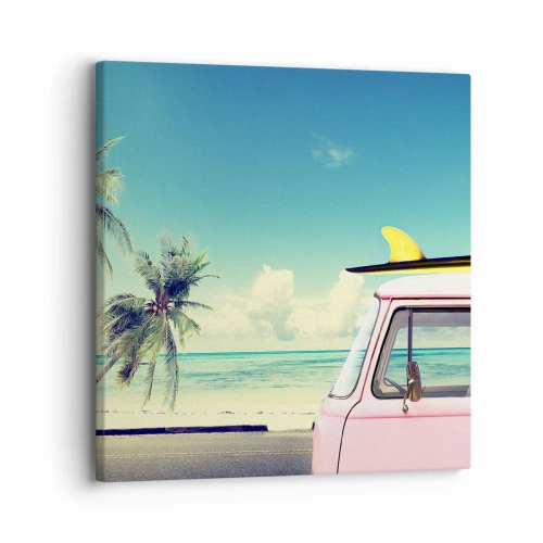 Bild auf Leinwand - Leinwandbild - Zeit um in die Ferien zu starten - 30x30 cm