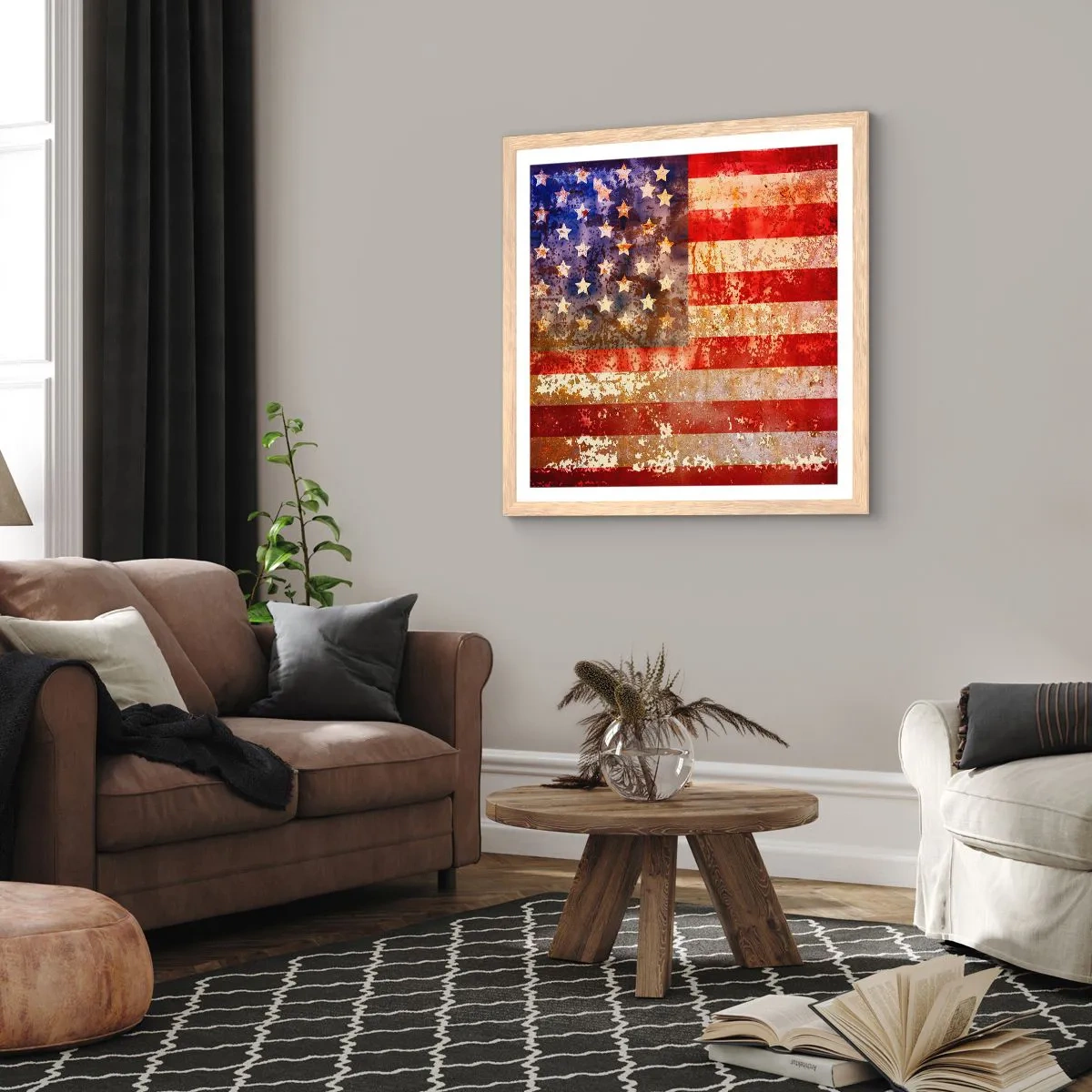 Poster in einem Rahmen aus heller Eiche - Ruhm verblasst nicht - 60x60 cm