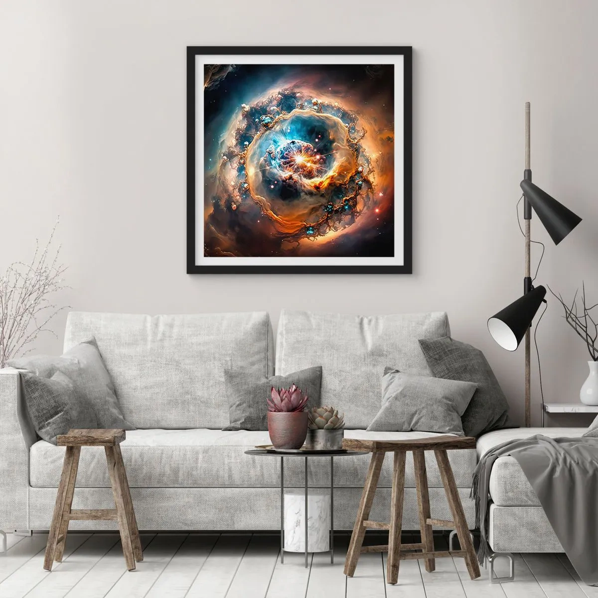 Poster in einem schwarzem Rahmen - Anfang - 30x30 cm