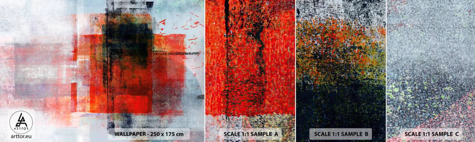 Fototapeten Muster Selbstklebend Deluxe Sticker - Komposition leuchtet - Stück, Abstraktion, Industriell - 100x30 cm