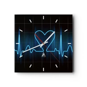 Wanduhr - Glasuhr - Im Rhythmus des Herzens - 40x40 cm