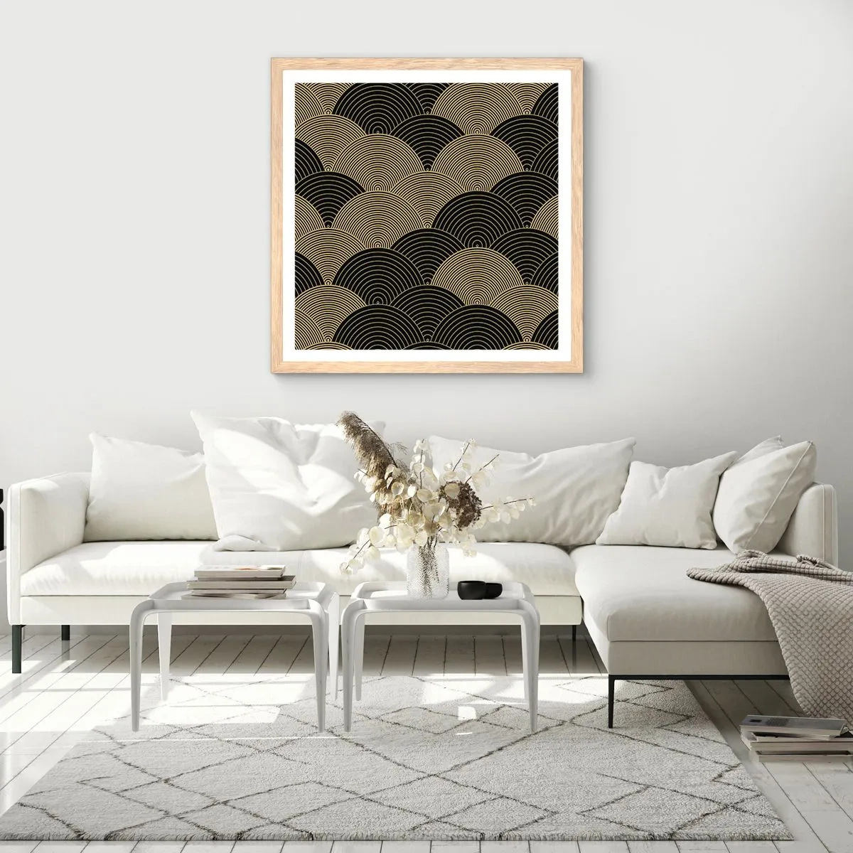 Poster in einem Rahmen aus heller Eiche - Einheit in der Vielfalt - 60x60 cm