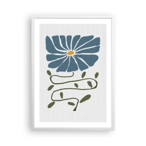 Poster in einem weißen Rahmen - Zweig für eine Blume - 50x70 cm
