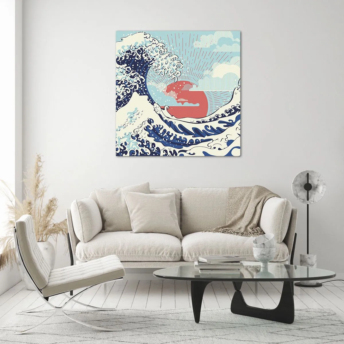 Glasbild - Bild auf glas - Von japanischer Inspiration - 70x70 cm