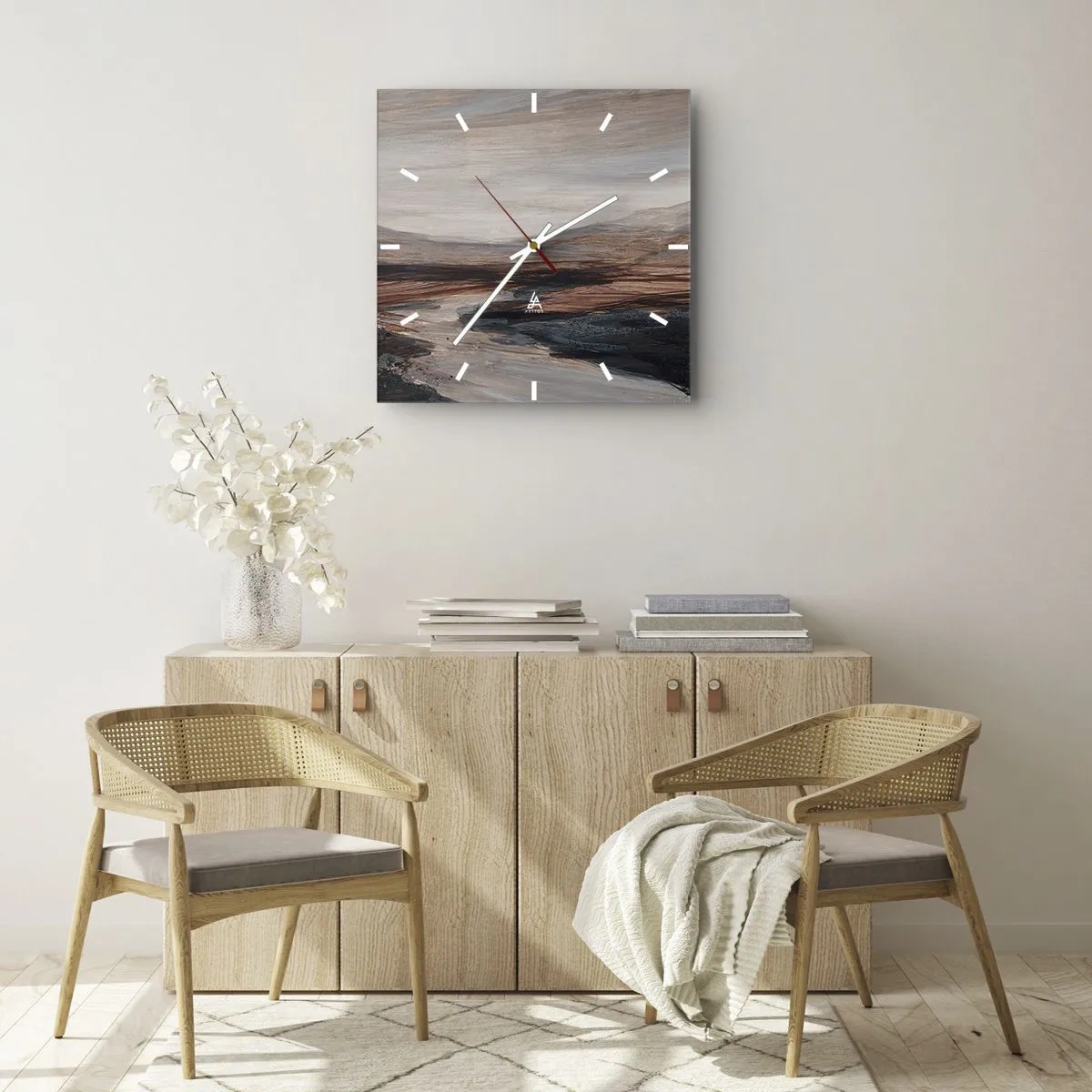 Wanduhr - Glasuhr - Ruhiges Tal - 30x30 cm