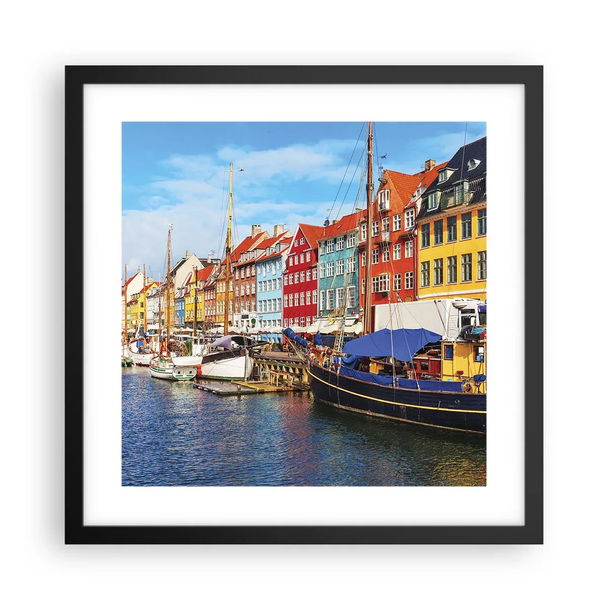 Poster in einem schwarzem Rahmen - Fröhlicher Kai - 40x40 cm