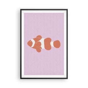 Poster in einem schwarzem Rahmen - In Koralle an Gesicht und Schwanz - 61x91 cm