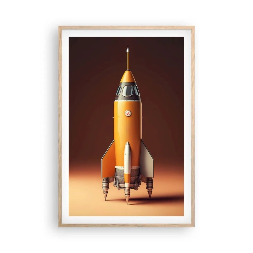 Poster in einem Rahmen aus heller Eiche - Es beginnt mit einem Traum - 61x91 cm