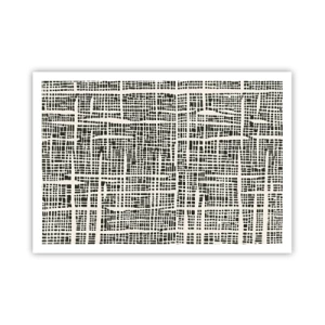 Poster - Ein geometrisches Muster, das einem Gitter auf hellem Hintergrund ähnelt - 100x70cm - Gewebte Komposition - Moderne Wanddekoration für Wohnzimmer und Schlafzimmer ARTTOR