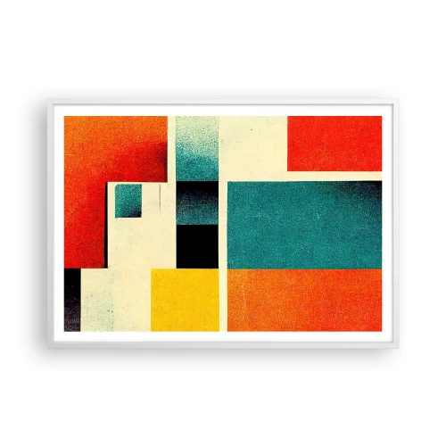 Poster in einem weißen Rahmen - Geometrische Abstraktion – gute Energie - 100x70 cm