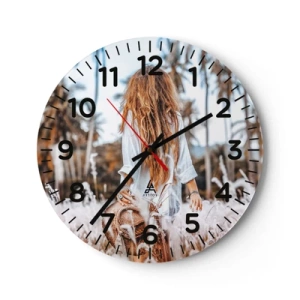 Wanduhr - Glasuhr - Geboren aus Grasflaum - 40x40 cm